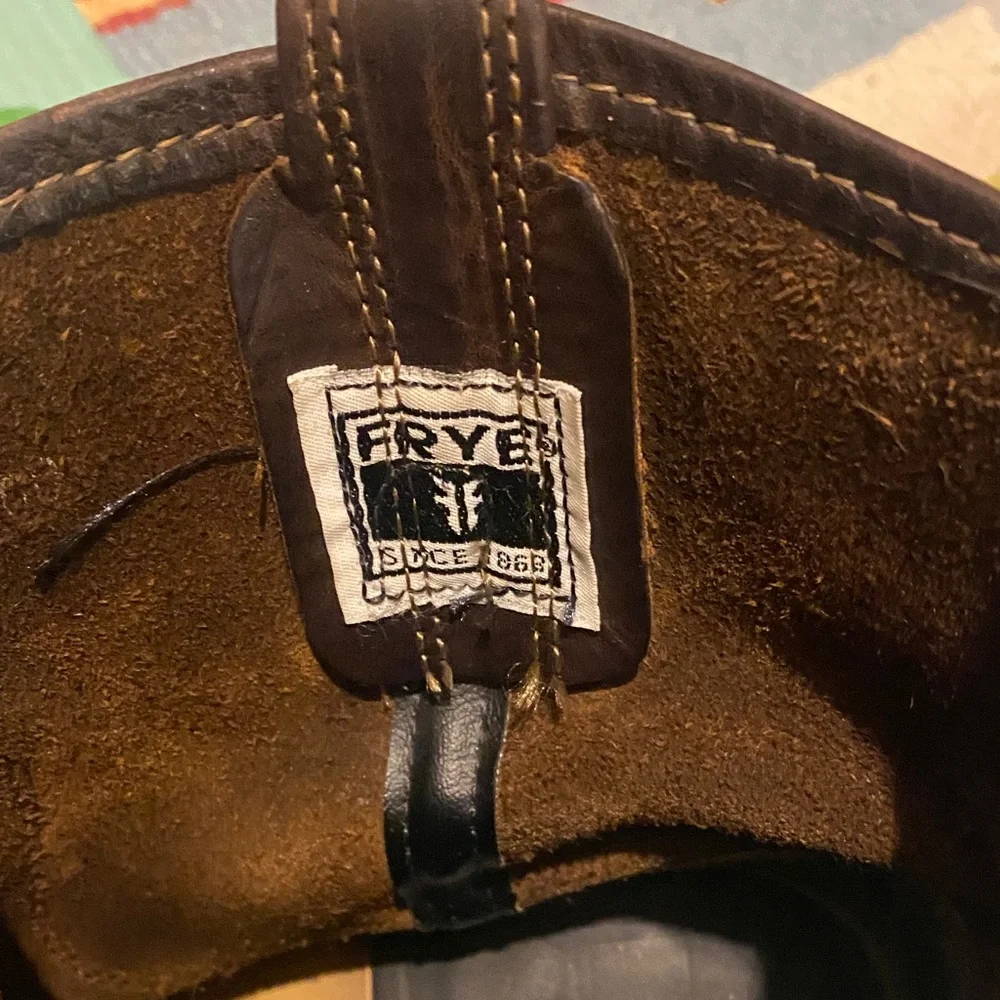 Women’s Frye Harness Ankle Boots Dark Brown Leather - Picture 5 of 6